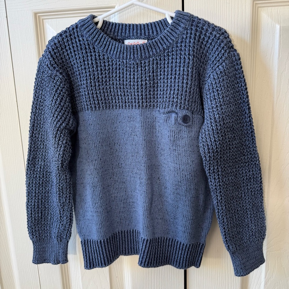 Cat & Jack Navy Blue Knit Pullover Sweater Boys Size 5T